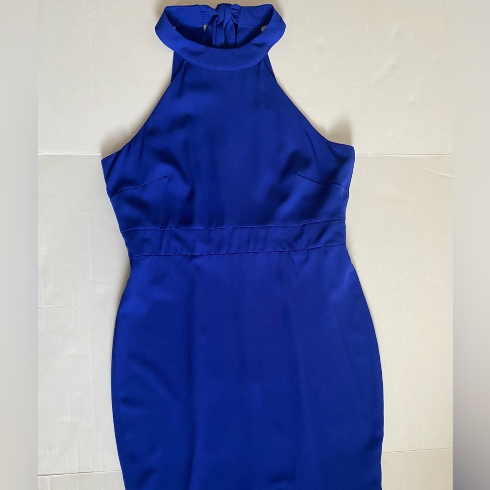 Karlie Blue Halter Neck Mermaid Hem Dress - Size Large